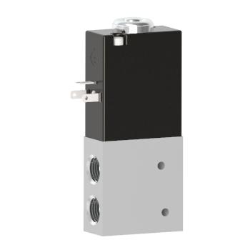 Humphrey E1533980RC12VDC Solenoid Valves, Small 2-Way & 3-Way Solenoid Operated, Number of Ports: 3 ports, Number of Positions: 2 positions, Valve Function: Single Solenoid, Multi-purpose, Piping Type: Inline, Direct Piping, Coil Entry Orientation: Rotated, over Port 1, Size (in)
