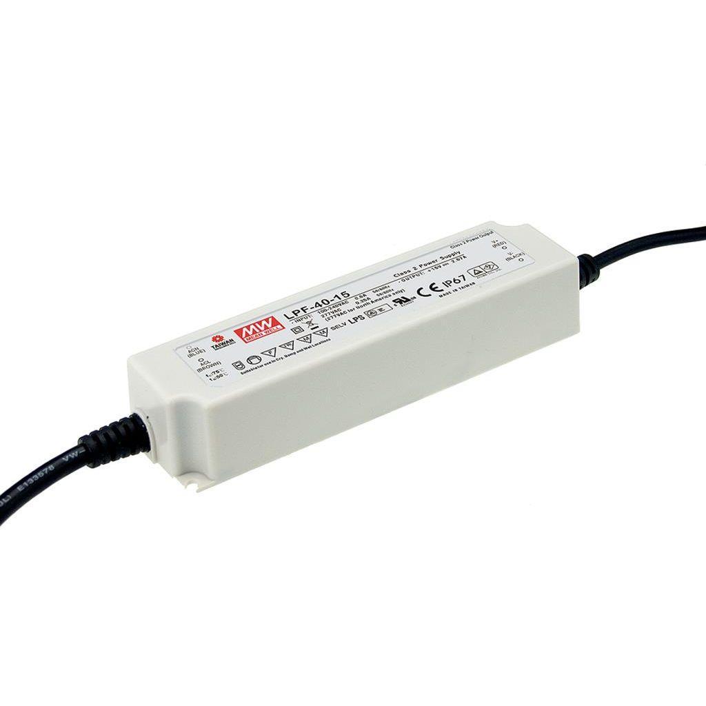 MEAN WELL LPF-40-20 AC-DC Single output LED driver Mix mode (CV+CC); Output 20Vdc at 2A; cable output