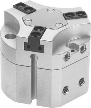 Festo 540862 three-point gripper HGDT-35-A Sturdy, can be used as internal and external gripper, for position sensing. Size: 35, Stroke per gripper jaw: 4 mm, Max. replacement accuracy: <:  0,2 mm, Max. angular gripper jaw backlash ax,ay: <:  0,1 deg, Max. gripper jaw