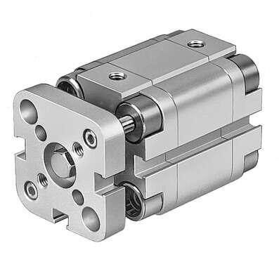 Festo 156862 compact cylinder ADVUL-20-25-P-A For proximity sensing. Piston rod secured against rotation by means of guide rod and yoke plate. Stroke: 25 mm, Piston diameter: 20 mm, Cushioning: P: Flexible cushioning rings/plates at both ends, Assembly position: Any, 