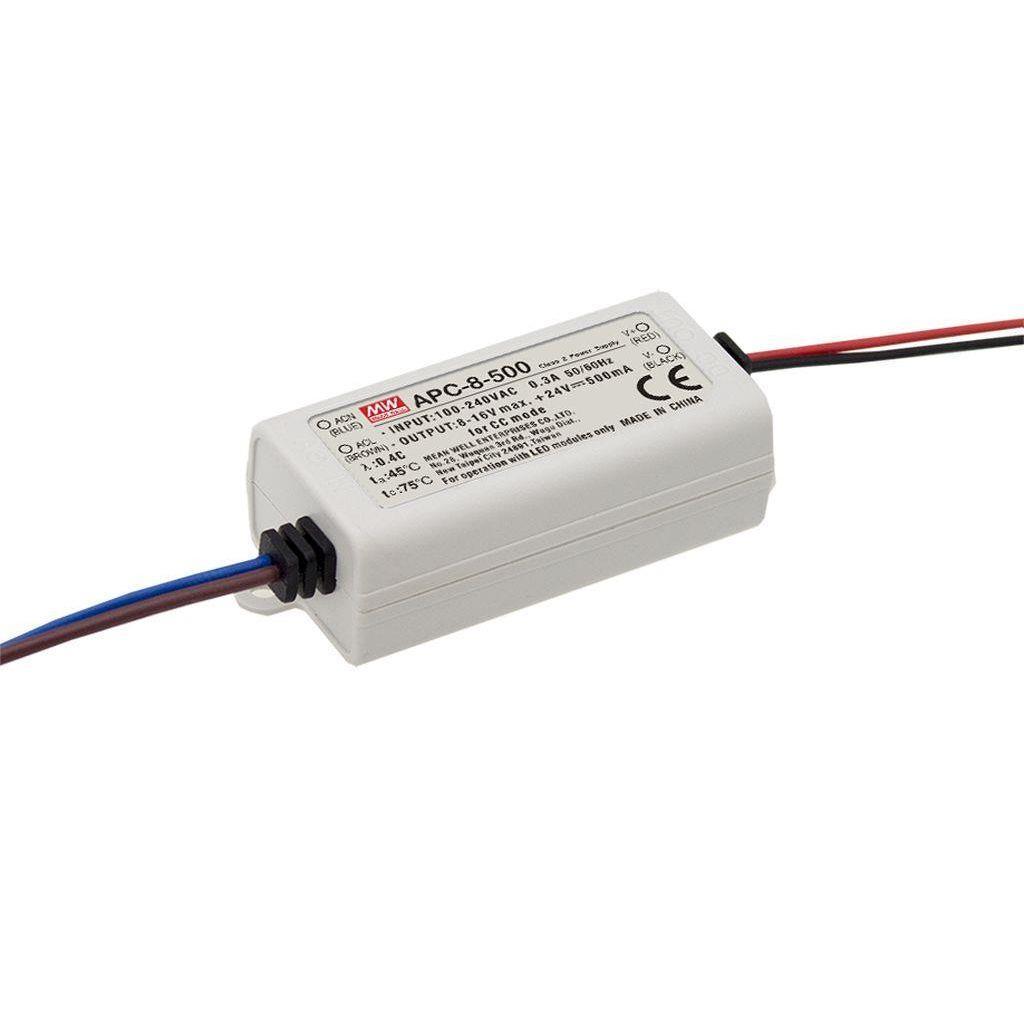 MEAN WELL APC-8-250 AC-DC Single output LED driver Constant Current (CC); Input 90-264Vac; Output 0.25A at 32Vdc