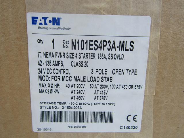 N101ES4P3A-MLS Part Image. Manufactured by Eaton.