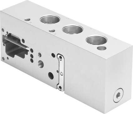 Festo 1302079 adapter plate VABA-S6-7-S2-3-P-G1 Width: 60 mm, Assembly position: Any, Max. number of solenoid coils: 26, Operating pressure: -0,9 - 10 bar, Nominal operating voltage DC: 24 V
