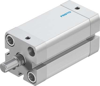 Festo 536257 compact cylinder ADN-25-40-A-P-A Per ISO 21287, with position sensing and external piston rod thread Stroke: 40 mm, Piston diameter: 25 mm, Piston rod thread: M8, Cushioning: P: Flexible cushioning rings/plates at both ends, Assembly position: Any