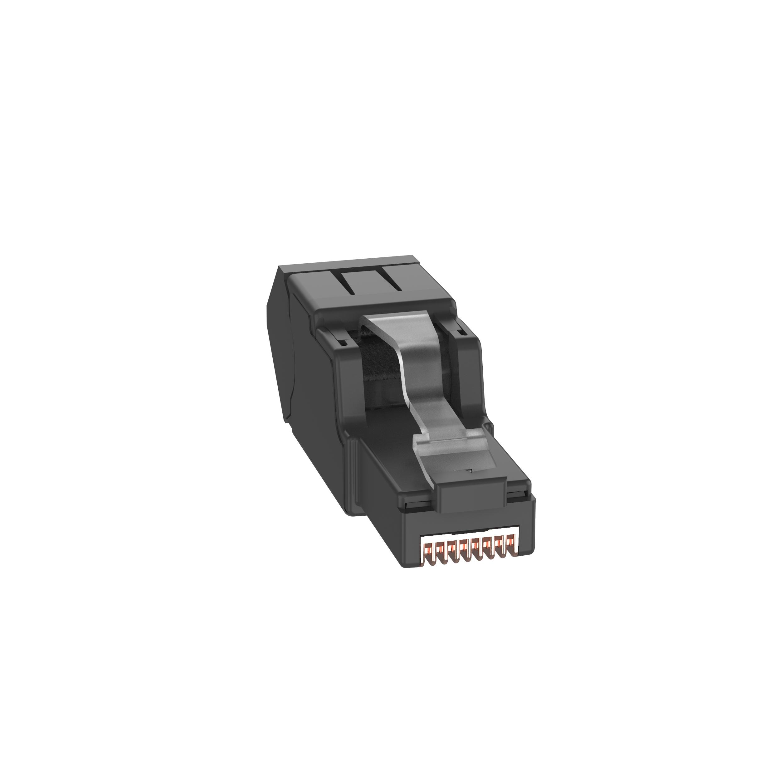 Panduit FPUD6X88MTG TX6A CATEGORY 6A UTP FIELDTERMINABLE RJ45 PLUG WITH 45DEGREE UP/DOWN CAP