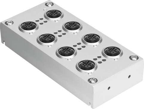 Festo 3606900 manifold block CPX-AB-8-M12X2-5POL Corrosion resistance classification CRC: 1 - Low corrosion stress, Protection class: (* IP65, * IP67), Product weight: 76 g, Electrical connection: (* 5-pin, * 8x socket, * M12), Materials note: Conforms to RoHS