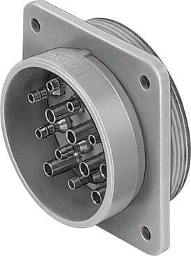 Festo 7565 multi-socket KDVF-32-B For multiple tube connector for plastic tubing ND 2, 3 and 4 mm. Nominal size: 4 mm, Operating pressure: -0,95 - 16 bar, Operating medium: Compressed air in accordance with ISO8573-1:2010 [7:-:-], Note on operating and pilot medium: