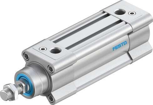 Festo 1376658 standards-based cylinder DSBC-40-50-PPVA-N3 With adjustable cushioning at both ends. Stroke: 50 mm, Piston diameter: 40 mm, Piston rod thread: M12x1,25, Cushioning: PPV: Pneumatic cushioning adjustable at both ends, Assembly position: Any