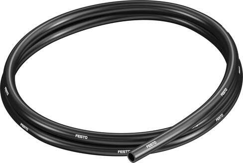 Festo 525439 plastic tubing PUN-V0-8X1,25-SW Flame retardant Outside diameter: 8 mm, Bending radius relevant for flow rate: 37 mm, Inside diameter: 5,7 mm, Min. bending radius: 18 mm, Tubing characteristics: Suitable for energy chains in applications with high cycle r
