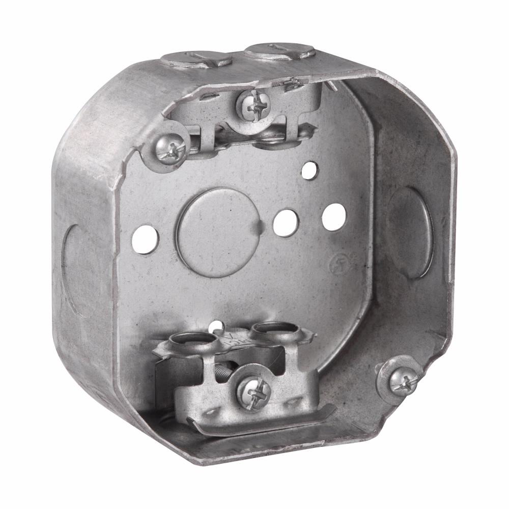 Eaton Corp TP310PF Eaton Crouse-Hinds series Octagon Outlet Box, (1) 1/2", 4", Includes ground screw with pigtail lead, 15.5 cubic inch capacity