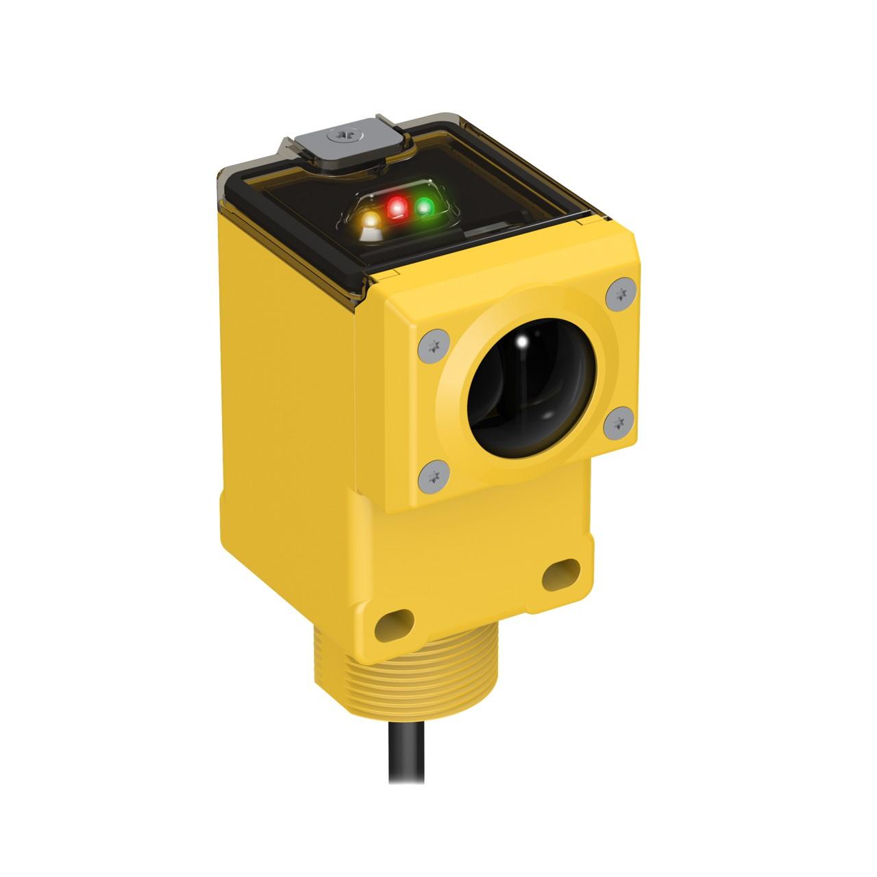 Banner Q45VR3CV Photo-electric sensor with convergent mode - Banner Engineering (Q series - Q45VR3) - Part #53972 - Sensing range 38mm - Visible red light (680nm) - 1 x digital output (SPDT contact type) (Light-ON or Dark-ON operation) - Supply voltage 12Vdc-250Vdc (24Vd
