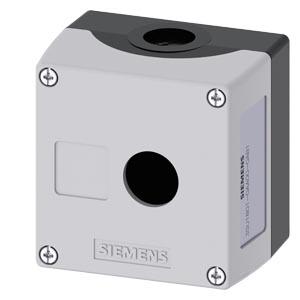 Siemens 3SU1801-0AA00-0AB1 Enclosure for command devices, 22 mm, round, Enclosure material plastic, enclosure top part gray, 1 control point plastic, Recess for label, without equipment