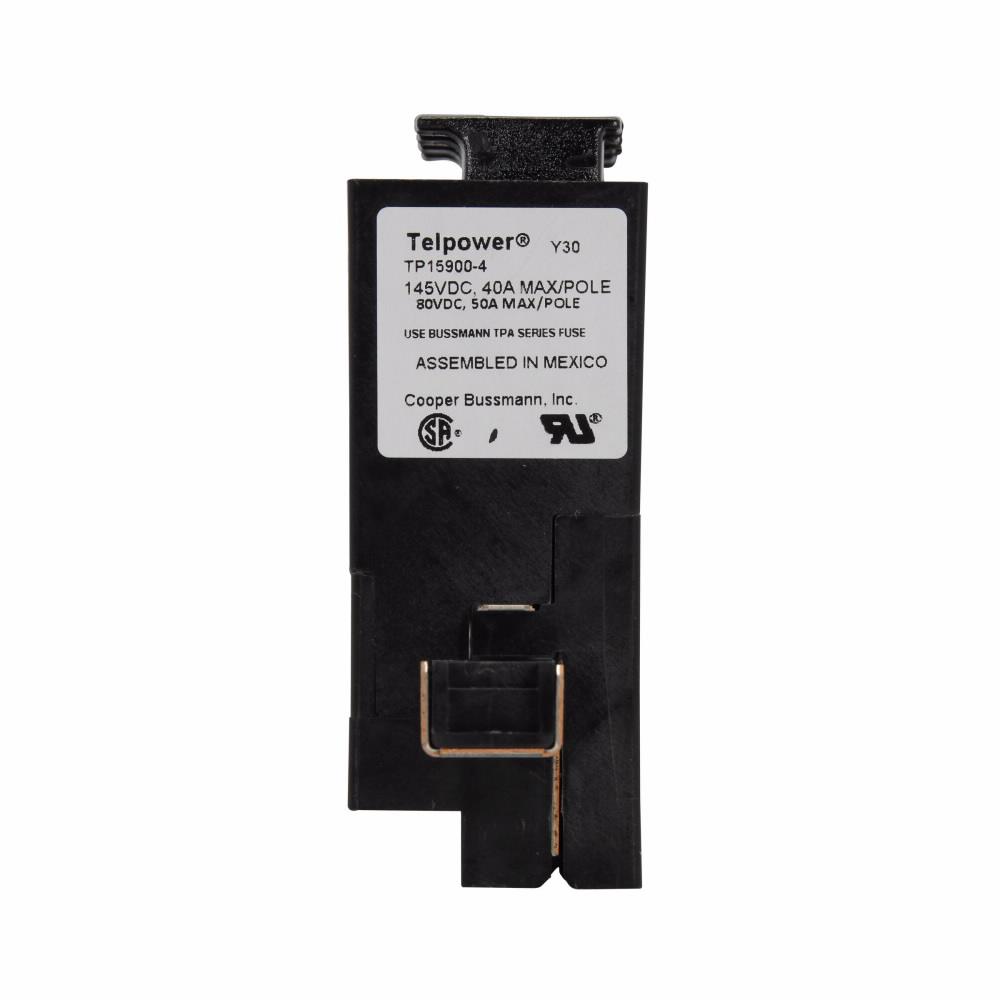 Eaton TP15900-4W Eaton Bussmann series 1500 fuse disconnect switch, Modular design, With wago clamp, 145 Vdc, 80 Vdc, 40A at 145 Vdc, 50A at 80 Vdc, Fusible, Rear Access, Four-pole, Screwless terminal