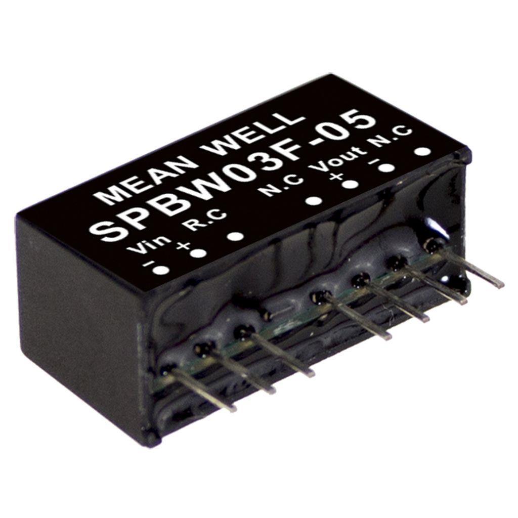 MEAN WELL SPBW03G-03 DC-DC Converter PCB mount; Input 18-75Vdc; Single Output 3.3Vdc at 0.7A; SIP Through hole package