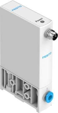 Festo 8046901 proportional pressure regulator VEAA-L-3-D2-Q4-V1-1R1 Valve function: 3-way proportional-pressure regulator, Type of piloting: direct, Type of reset: mechanical spring, Type of actuation: electrical, Assembly position: Any