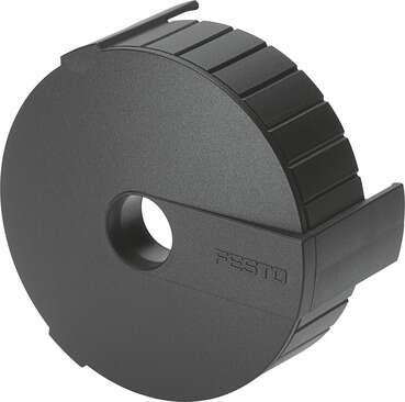 Festo 549196 cover cap AKM-25 suitable for semi-rotary drive DSM-...-B. Corrosion resistance classification CRC: 4 - Very high corrosion stress, Product weight: 22 g, Materials note: (* Free of copper and PTFE, * Conforms to RoHS), Material cover cap: PA-reinforced