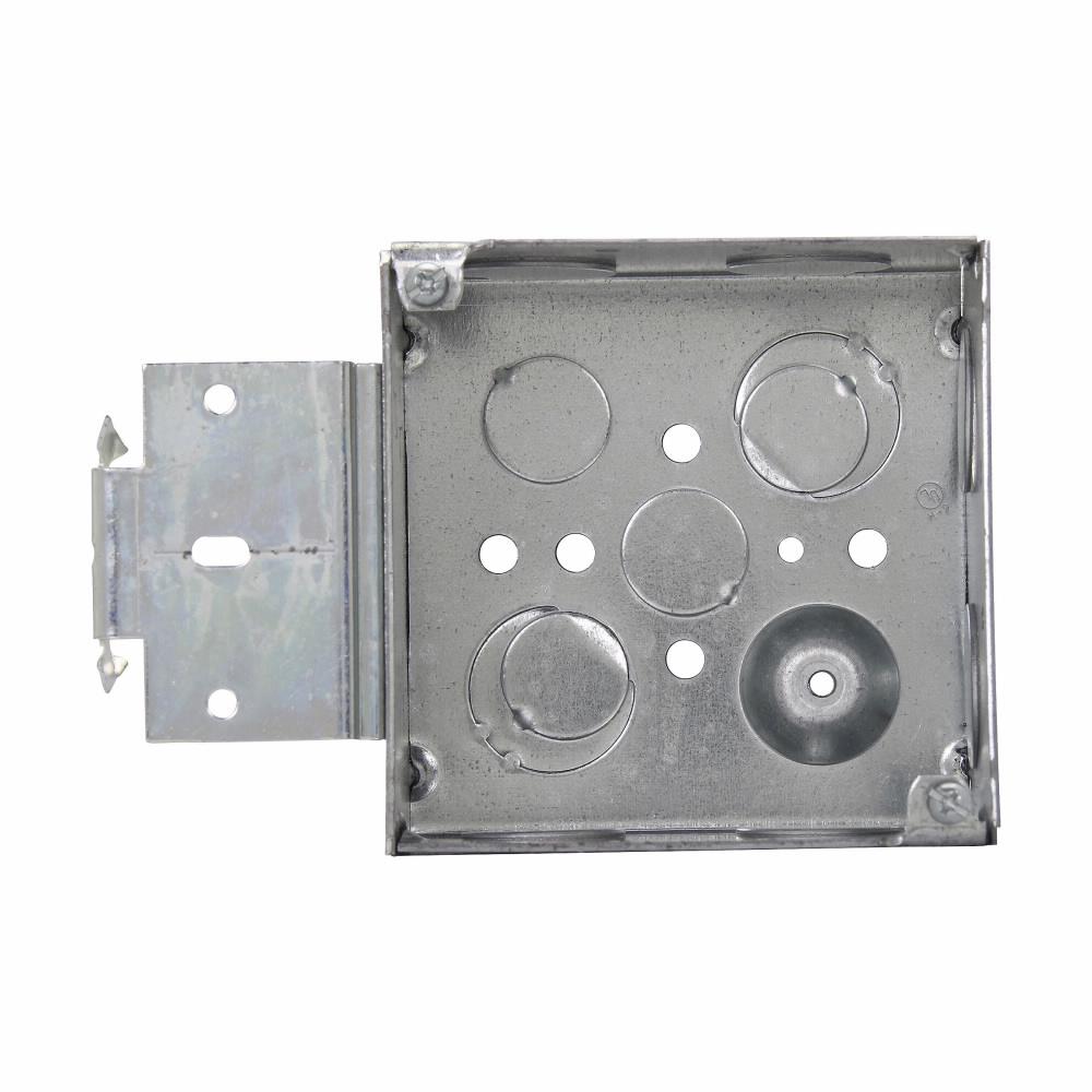 Eaton Corp TP432REDMSB Eaton Crouse-Hinds series Square Outlet Box, (2) 1/2", (2) 1/2", (1) 3/4" E, 4", MSB, Red, Conduit (no clamps), Welded, 2-1/8", Steel, (8) 3/4", 30.3 cubic inch capacity