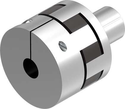 Festo 1781045 coupling EAMD-56-46-25-23X27-U drive component, which transmits the rotary motion of a stepper or servo motor Holder diameter 1: 25 mm, Holder diameter 2: 23 mm, Size: 56, Nominal length: 46,5 mm, Assembly position: Any
