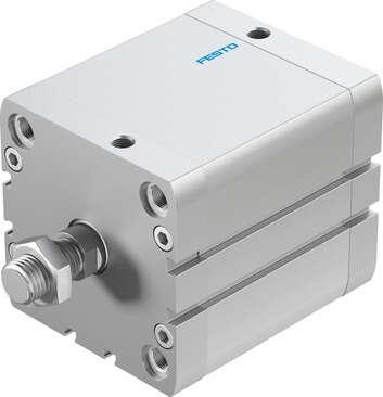 Festo 536360 compact cylinder ADN-80-60-A-P-A Per ISO 21287, with position sensing and external piston rod thread Stroke: 60 mm, Piston diameter: 80 mm, Piston rod thread: M16x1,5, Cushioning: P: Flexible cushioning rings/plates at both ends, Assembly position: Any