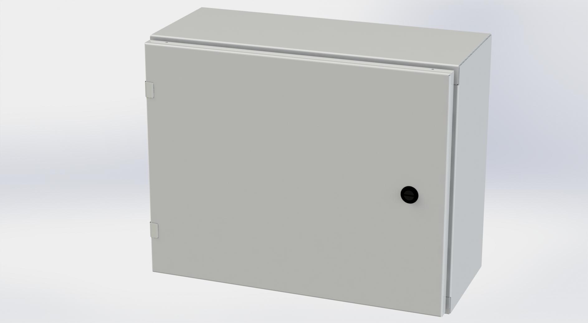 Saginaw Control SCE-16EL2008LPLG EL Enclosure, Height:16.00", Width:20.00", Depth:8.00", RAL 7035 gray powder coating inside and out. Optional sub-panels are powder coated white.