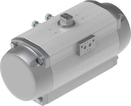 Festo 8065266 semi-rotary drive DFPD-900-RP-90-RS60-F14 single-acting, rack and pinion design, connection pattern to NAMUR VDI/VDE 3845 for mounting solenoid valves, position sensors and positioners, standard connection to fitting ISO 5211. Size of actuator: 900, Flang