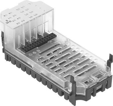 Festo 541480 input module CPX-8DE-D With channel oriented diagnosis. Dimensions W x L x H: (* (incl. interlinking block and connection technology), * 50 mm x 107 mm x 50 mm), No. of inputs: 8, Diagnosis: Short circuit/overload per channel, Parameters configuring: (* I