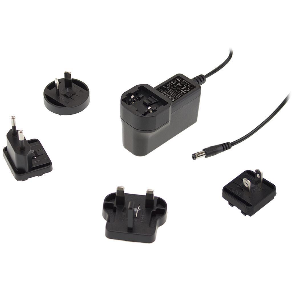 MEAN WELL GEM06I07-P1J AC-DC Wall mount medical adaptor; 7.5Vdc at 0.8A; 2xMOPP; Interchangable AC plugs are not included and must be ordered seperately