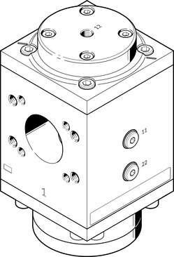 Festo 1629205 on-off valve PVEL-P-124-HP3 Series: L, Nominal diameter DN: 54, Design structure: Piston slide, Type of actuation: pneumatic, Sealing principle: soft