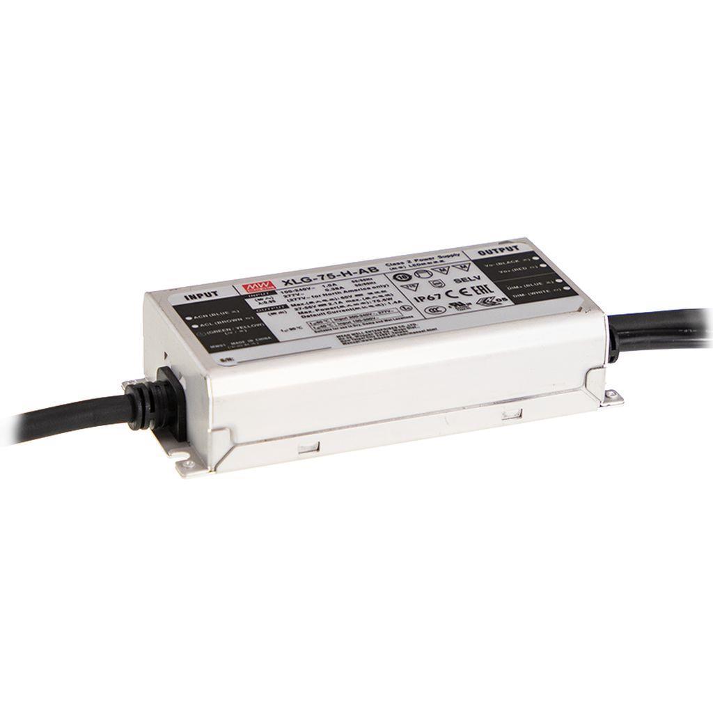 MEAN WELL XLG-75I-24 AC-DC India version Single output LED driver Constant Power Mode with Input over voltage protection; Output 24Vdc at 3.1A; Metal housing design; IP67; Io and Vo fixed for harsh environment