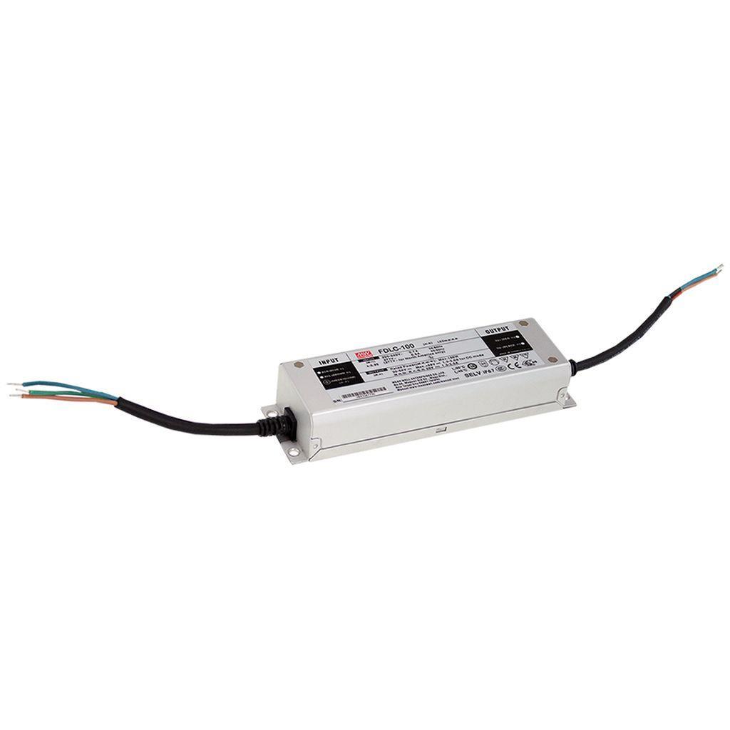 MEAN WELL FDLC-100 AC-DC Single output LED driver Constant Power Mode (CV+CC) with PFC; Input180-295Vac; Output 54Vdc at 3A; IP67; FDLC-100 is succeeded by XLG-100-24.