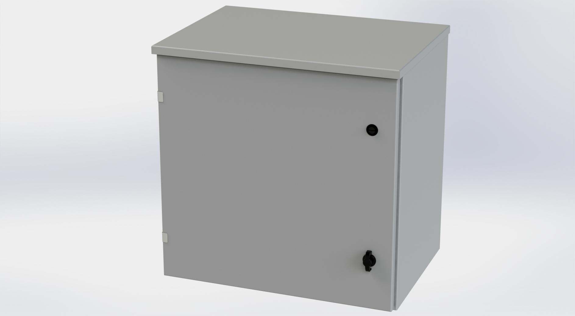 Saginaw Control SCE-24R2416LP Type-3R Hinged Cover Enclosure, Height:24.00", Width:24.00", Depth:16.00", ANSI-61 gray powder coating inside and out. Optional sub-panels are powder coated white.