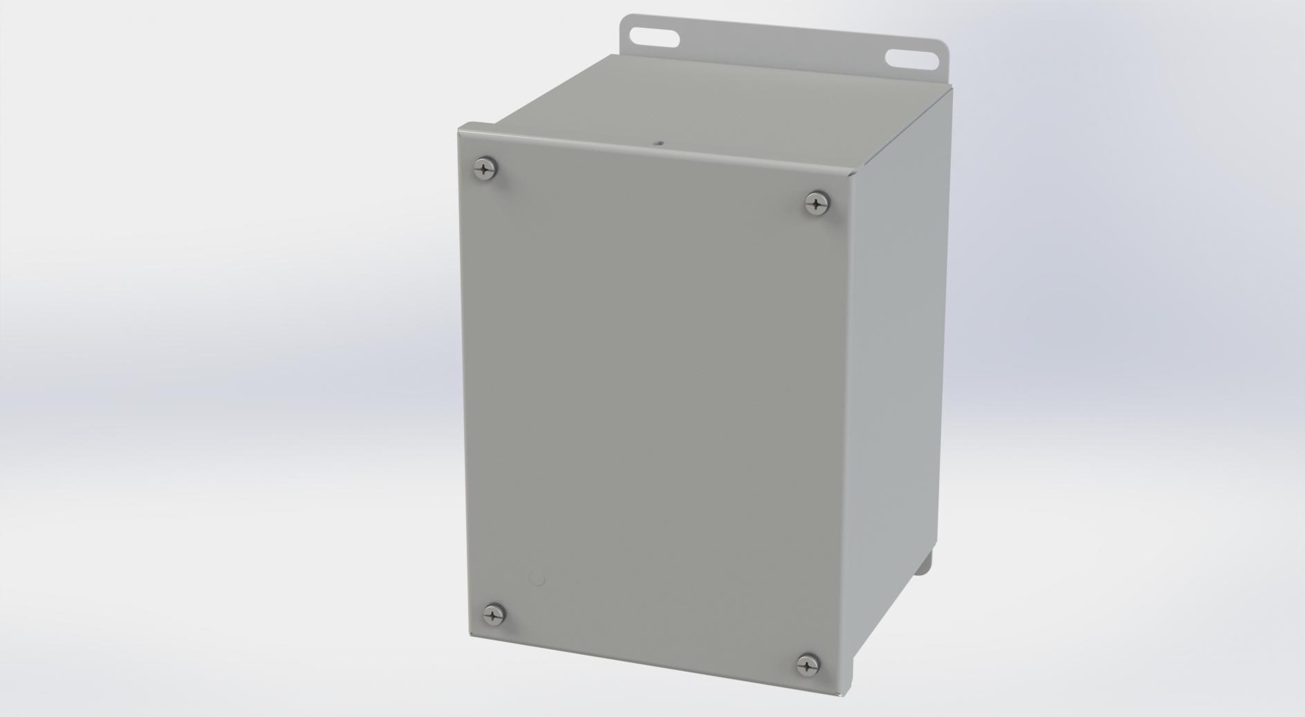 Saginaw Control SCE-8066SC SC Enclosure, Height:8.13", Width:6.00", Depth:6.00", ANSI-61 gray powder coating inside and out.  Optional sub-panels are powder coated white.