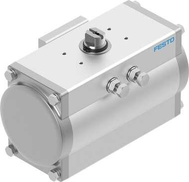 Festo 8066448 semi-rotary drive DFPD-N-160-RP-90-RS30-F0710 single-acting, rack and pinion design, connection pattern to NAMUR VDI/VDE 3845 for mounting solenoid valves, position sensors and positioners, standard connection to process valve fitting ISO 5211, NPT contro