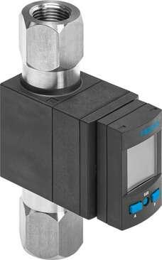 Festo 8036877 flow sensor SFAW-100-TG1-E-PNLK-PNVBA-M12 For measuring and monitoring flow rate, volume and temperature of liquid media, flow measuring range 100l/min. Authorisation: (* RCM Mark, * c UL us - Listed (OL)), CE mark (see declaration of conformity): (* to E