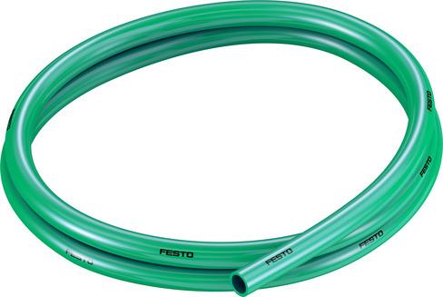 Festo 178427 plastic tubing PUN-10X1,5-GN Standard O.D tubing, for QS plug connectors, CN and CK polyurethane fittings (not approved for use in the food industry). Outside diameter: 10 mm, Bending radius relevant for flow rate: 54 mm, Inside diameter: 7 mm, Min. bendi