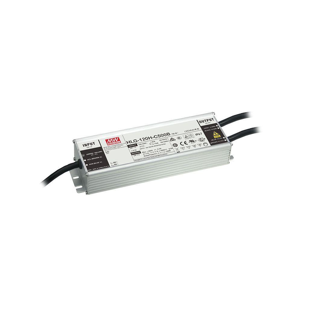 MEAN WELL HLG-120H-48AB AC-DC Single output LED Driver Mix Mode (CV+CC) with PFC; Output 48Vdc at 2.5A; IP65; Dimming with 1-10Vdc 10V PWM resistance; Io and Vo adjustable through built-in potentiometer
