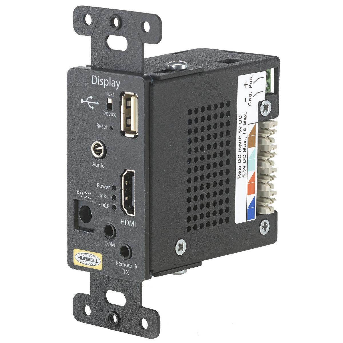 Hubbell ISFHDR4BK 110 HDBaseT HDMI, USB, Analog Audio, RS232, IR, Extender 