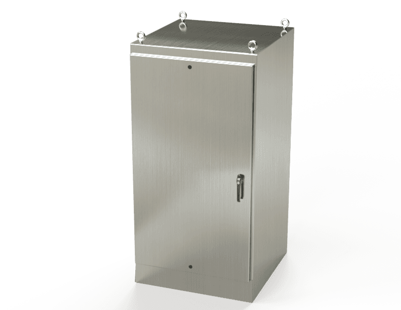 Saginaw Control SCE-72EL3636SS6FS S.S. EL FS Enclosure, Height:72.00", Width:36.00", Depth:36.00", #4 brushed finish on all exterior surfaces. Optional sub-panels are powder coated white.