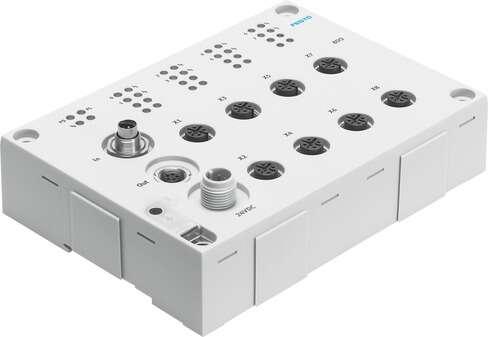 Festo 546924 output module CP-A08-M12-EL-Z With an external load voltage connection. LED displays: (* 3 module diagnostics, * 8 channel diagnostics, * 8 channel status), Protection (short circuit): Internal electronic fuse protection for each group, DC operating volta