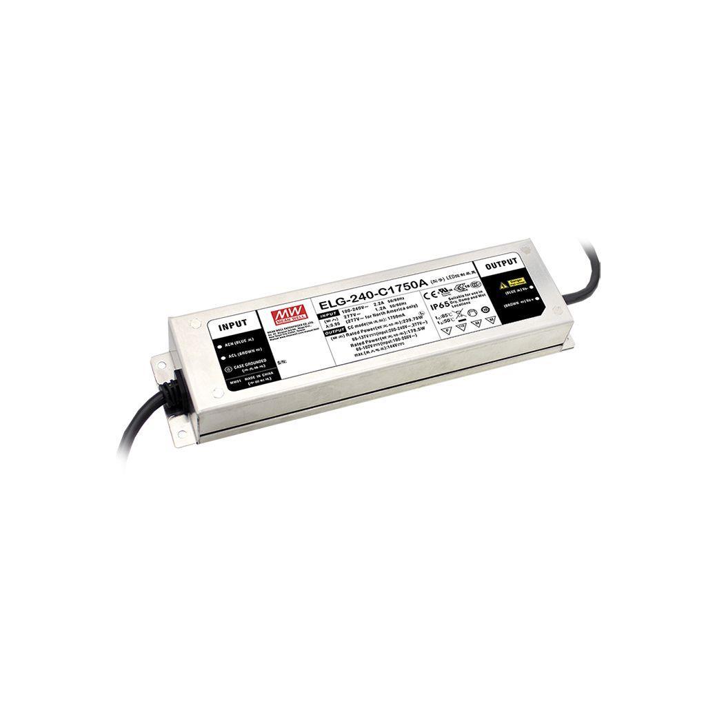 MEAN WELL ELG-240-42-3Y AC-DC Single output LED Driver Mix Mode (CV+CC) with PFC; 3 wire input; Output 42VDC at 5.71A; CC fixed output; IP67; Cable output