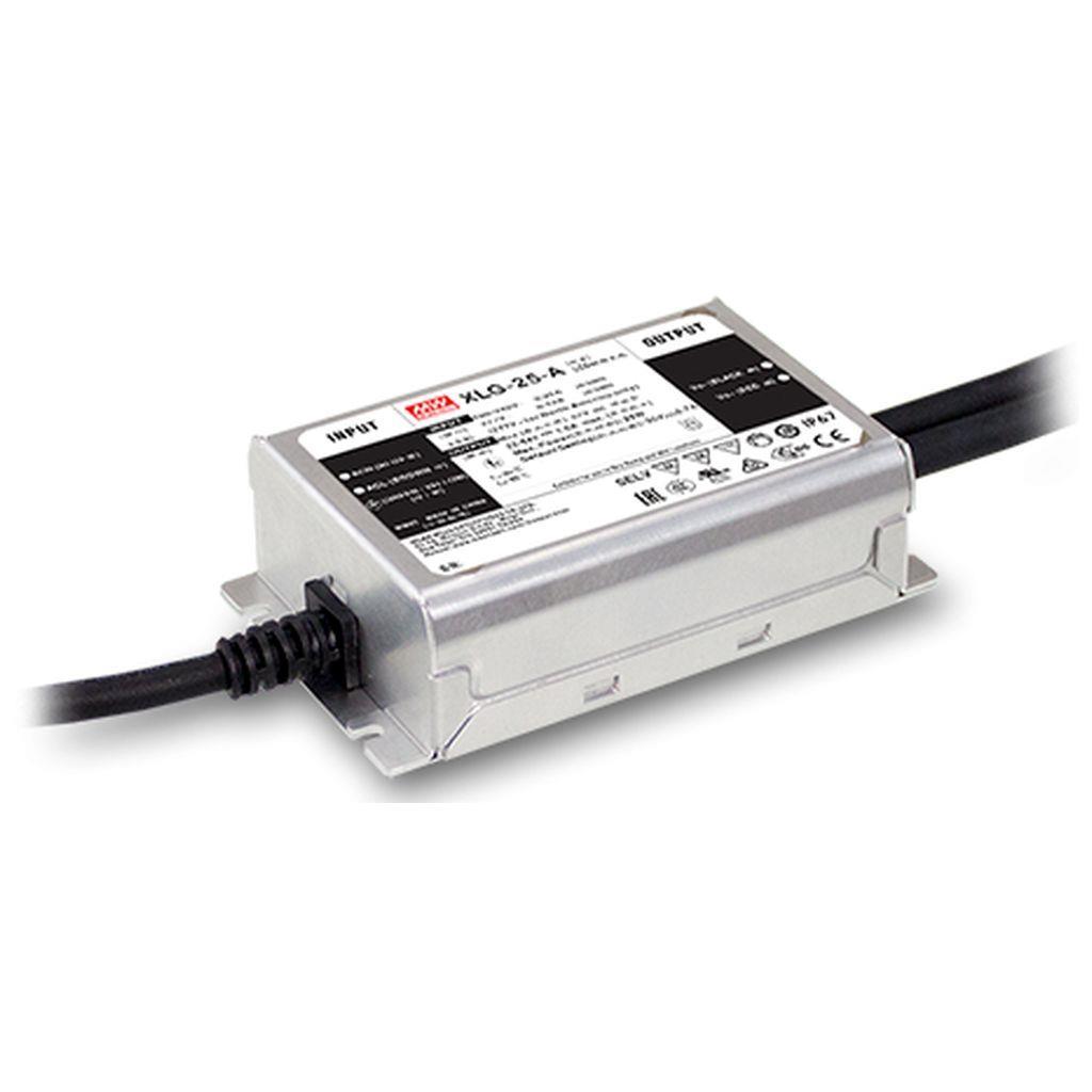 MEAN WELL XLG-25-A AC-DC Single output LED driver Constant Power Mode with built-in PFC; Output 54Vdc at 0.7A; Metal housing design; IP67; Built-in potentiometer