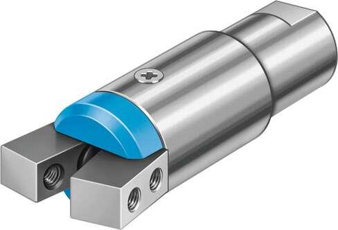 Festo 185701 angle gripper HGWM-12-EO-G8 Micro, with clamping spigot. Size: 12, Max. angular gripper jaw backlash ax,ay: 0,5 deg, Max. gripper jaw backlash Sz: 0,03 mm, Max. opening angle: 18,5 deg, Repetition accuracy, gripper: <:  0,02 mm