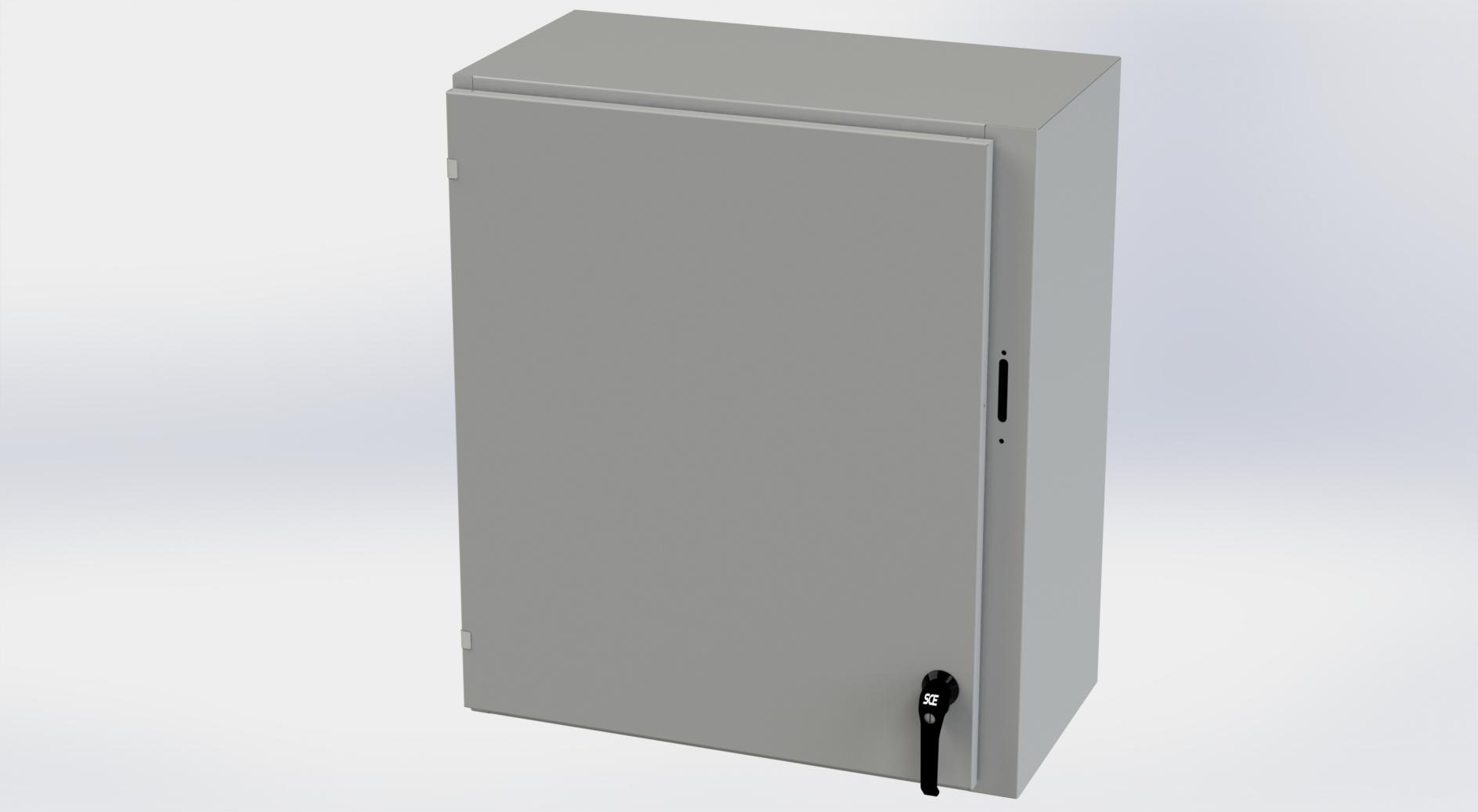 Saginaw Control SCE-36XEL3116LP XEL LP Enclosure, Height:36.00", Width:31.38", Depth:16.00", ANSI-61 gray powder coating inside and out. Optional sub-panels are powder coated white.
