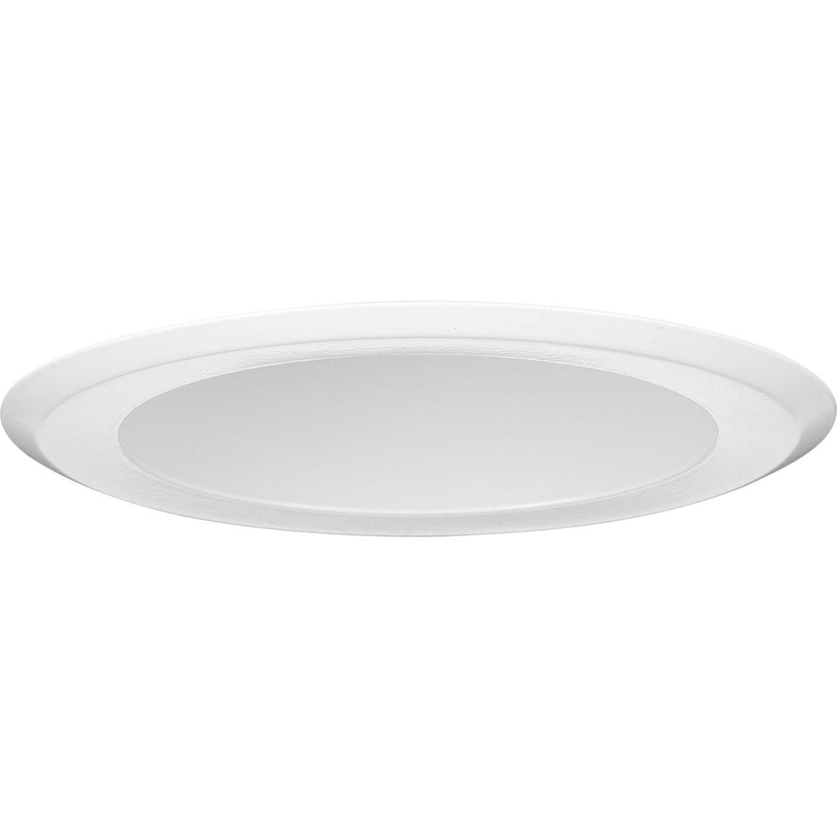 Hubbell P8268-28 5” Deep Open Trim in Satin White finish. UL and CUL listed for damp locations. The trim uses friction springs to attach to the housing to provide a flush fit against the ceiling. Compatible for use in Progress P851-ICAT.  ; 5" Deep open trim with gasket ;