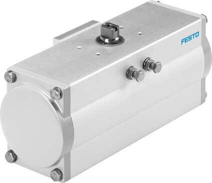 Festo 8065347 semi-rotary drive DFPD-480-RP-120-RD-F1012 double-acting, rack and pinion engineering design, connection pattern to NAMUR VDI/VDE 3845 for mounting solenoid valves, position sensors and positioners, standard connection to process valve fitting ISO 5211. S