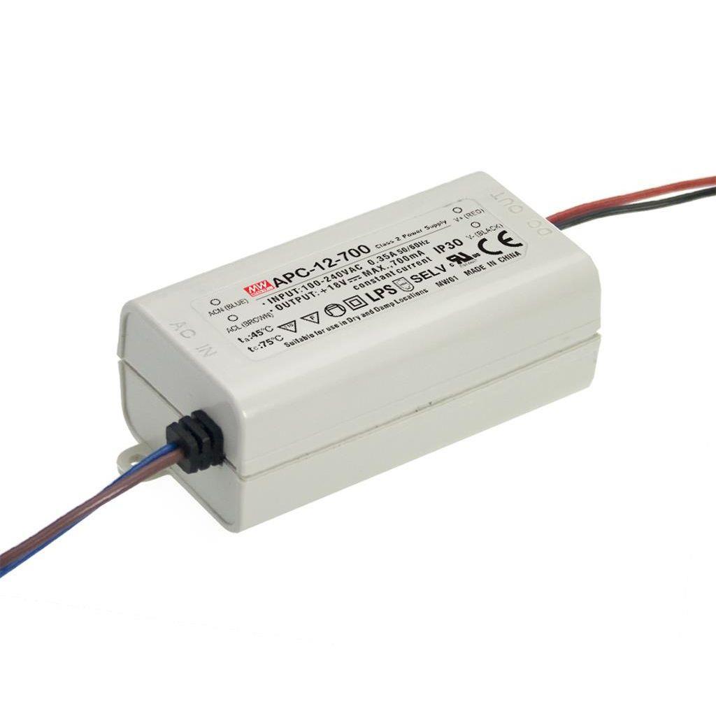 MEAN WELL APC-12-700 AC-DC Single output LED driver Constant Current (CC); Output 0.7A at 9-18Vdc