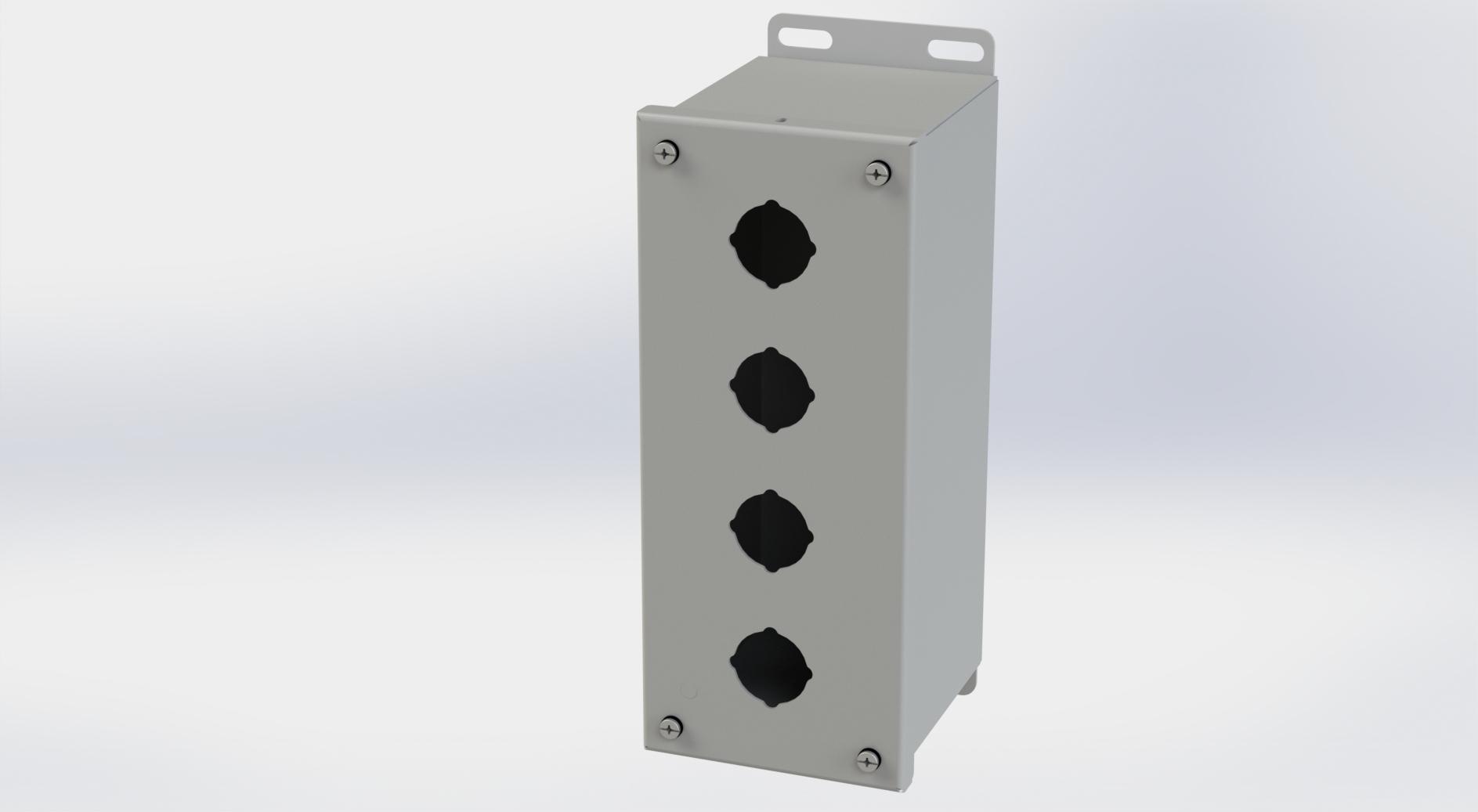Saginaw Control SCE-4PBX PBX Enclosure, Height:10.00", Width:4.00", Depth:4.75", ANSI-61 gray powder coating inside and out.