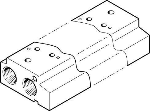 Festo 552660 manifold rail VABM-C7-12P-G18-10 For VOVG solenoid valve, with internal auxiliary pilot air. Max. number of valve positions: 10, Corrosion resistance classification CRC: 2 - Moderate corrosion stress, Product weight: 252 g, Pneumatic connection, port  1: 