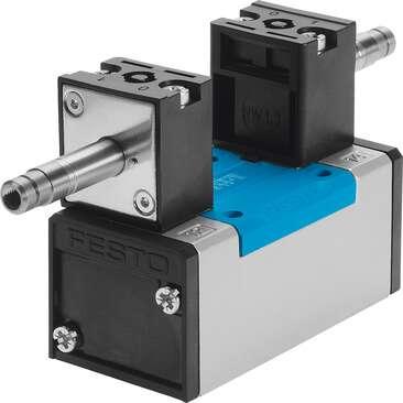 Festo 159714 solenoid valve JMN1H-5/2-D-3-C As per ISO 5599/1, with manual overrides, without solenoid coils or sockets. Solenoid coils and sockets should be ordered separately. Valve function: 5/2 bistable, Type of actuation: electrical, Width: 65 mm, Standard nomina