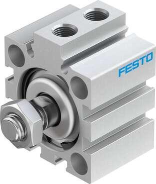 Festo 188219 short-stroke cylinder ADVC-32-5-A-P No facility for sensing, piston-rod end with male thread. Stroke: 5 mm, Piston diameter: 32 mm, Based on the standard: (* ISO 6431, * Hole pattern, * VDMA 24562), Cushioning: P: Flexible cushioning rings/plates at both 